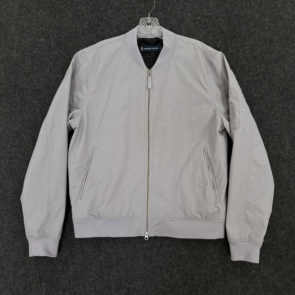 Everlane Uniform Bomber Jacket Men's Medium Gray Full Zip Lightweight Lined